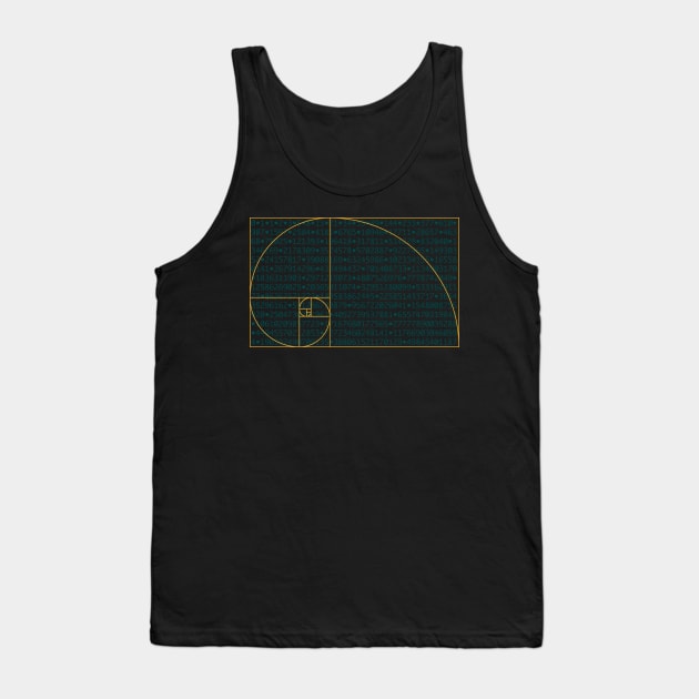 Fibonacci Sequence Numbers Behind Golden Ratio Spiral Tank Top by Huhnerdieb Apparel